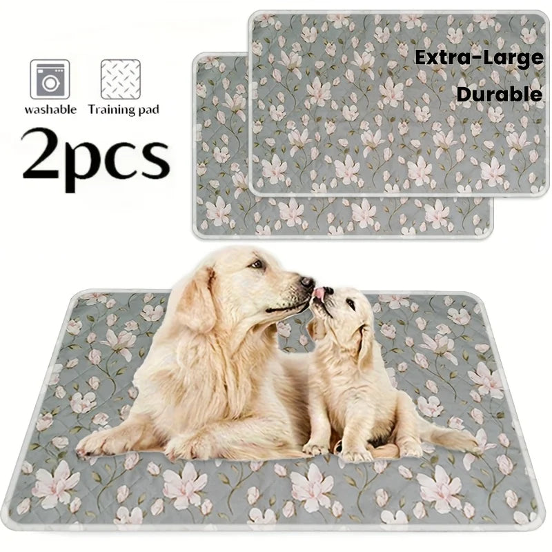 2-Pack Dog Training Pads Washable Absorbent Diaper Mat Puppy Training Pad Bed Pet Urine Pads Pet Car Seat Cover Pet Supplies