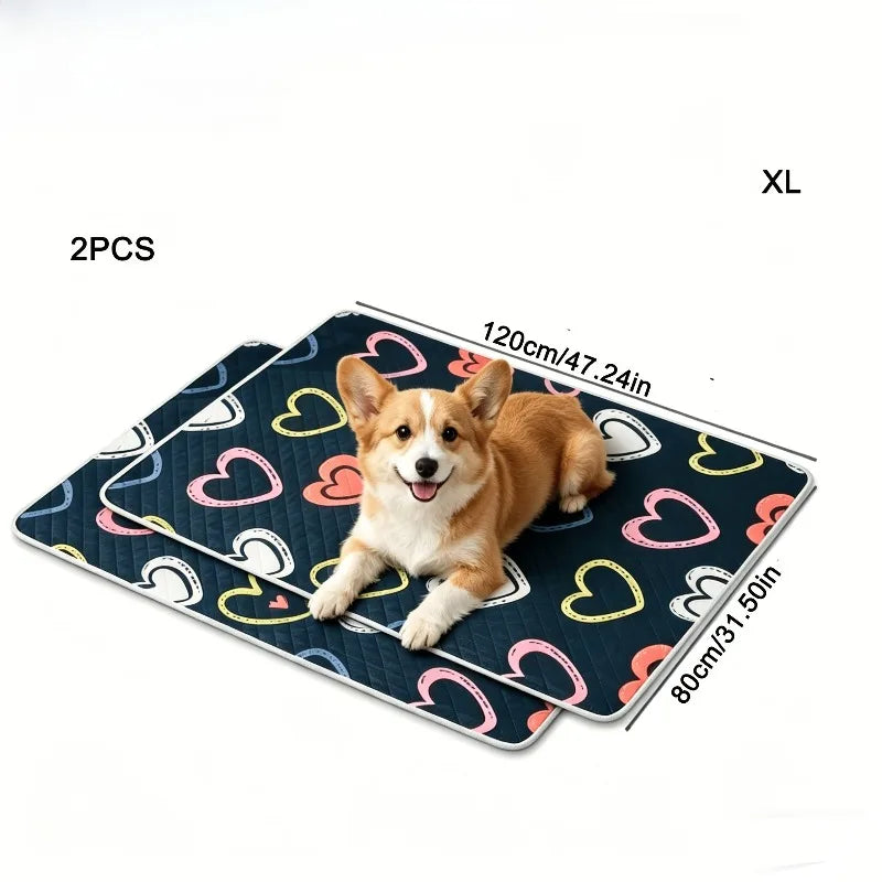2-Pack Dog Training Pads Washable Absorbent Diaper Mat Puppy Training Pad Bed Pet Urine Pads Pet Car Seat Cover Pet Supplies