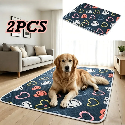 2-Pack Dog Training Pads Washable Absorbent Diaper Mat Puppy Training Pad Bed Pet Urine Pads Pet Car Seat Cover Pet Supplies