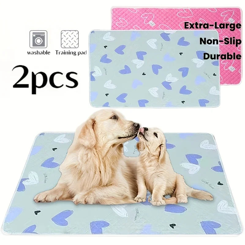 2-Pack Dog Training Pads Washable Absorbent Diaper Mat Puppy Training Pad Bed Pet Urine Pads Pet Car Seat Cover Pet Supplies