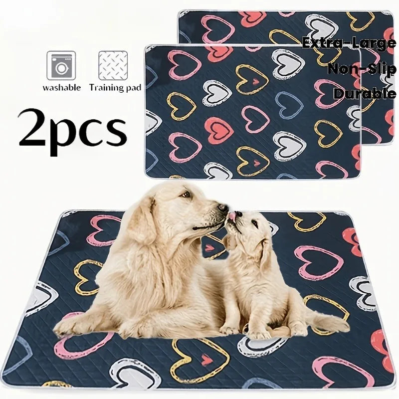 2-Pack Dog Training Pads Washable Absorbent Diaper Mat Puppy Training Pad Bed Pet Urine Pads Pet Car Seat Cover Pet Supplies